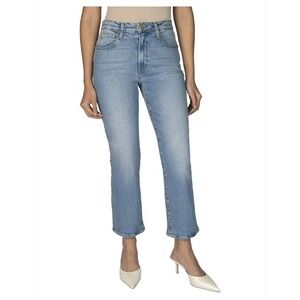 Nelle Atelier The Gabi High Rise Straight Leg Crop Jeans Light Wash Blue Size 25